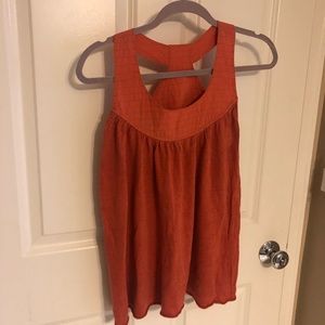 Anthropologie Orange Racerback Tank
